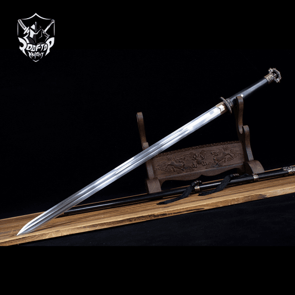 Black Cold Flame Tang Sword Carbon Steel Rooftopknight